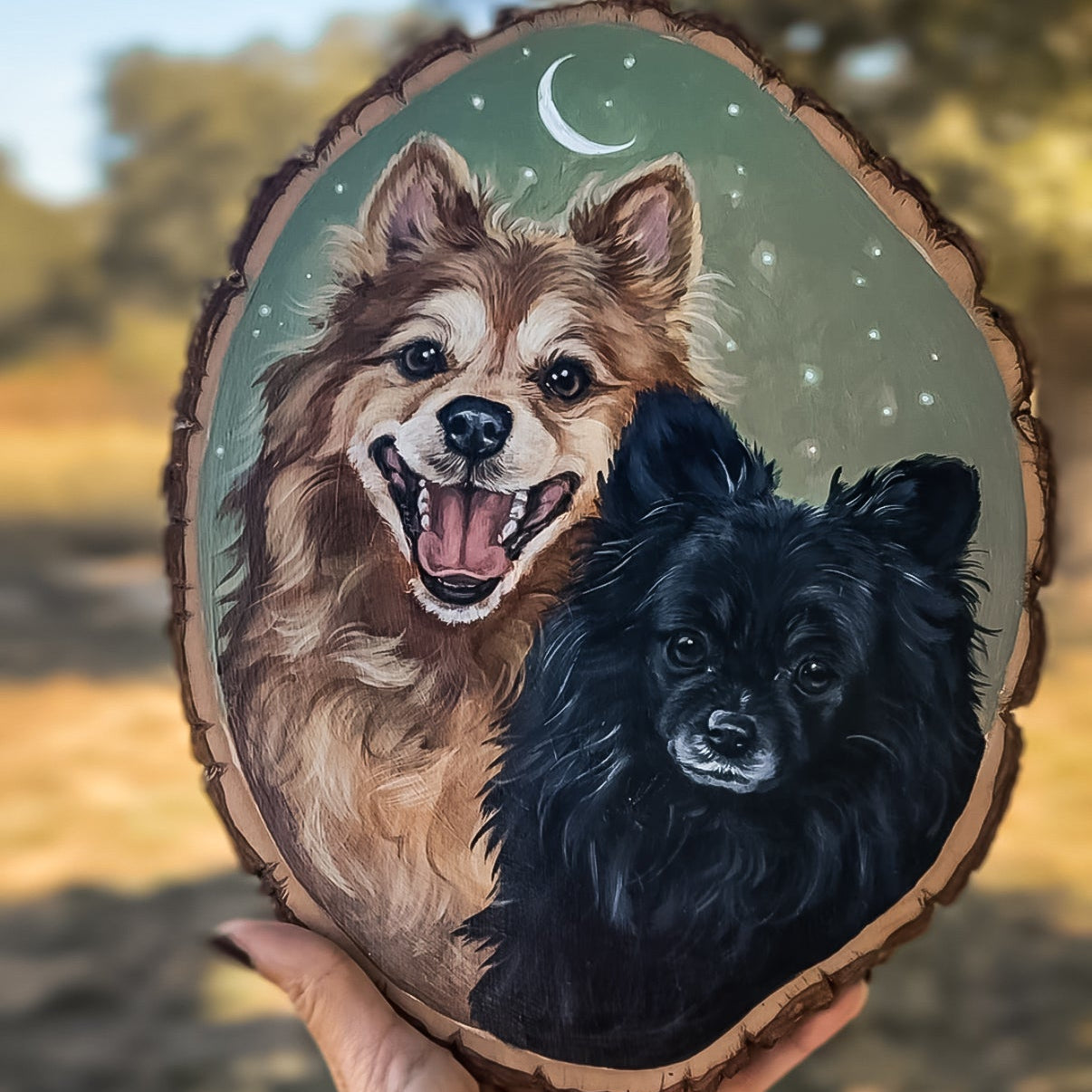 Wood Slice Pet Portrait